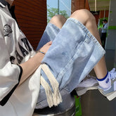Men Jeans Shorts Loose Cropped Pants